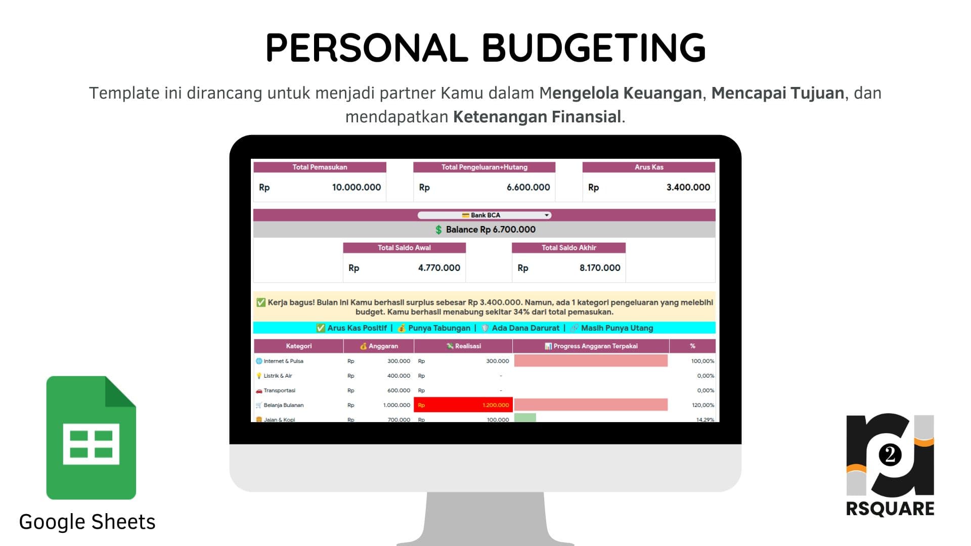 Template Google Sheets Personal Budgeting