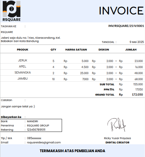 Template Invoice Maker