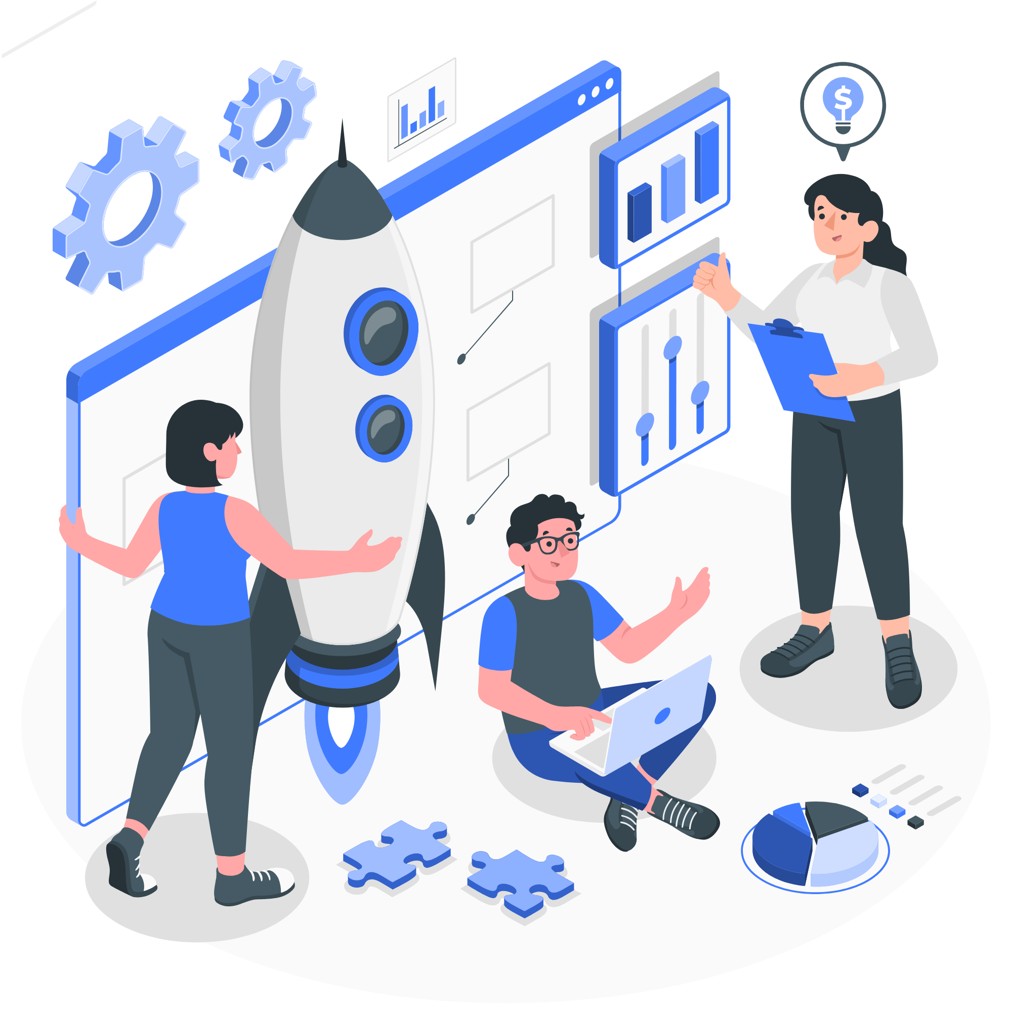 Ilustrasi Startup dan Produk Baru